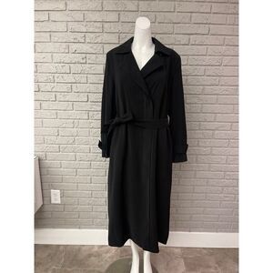 Anne Klein New York Black Long Coat Size 8P